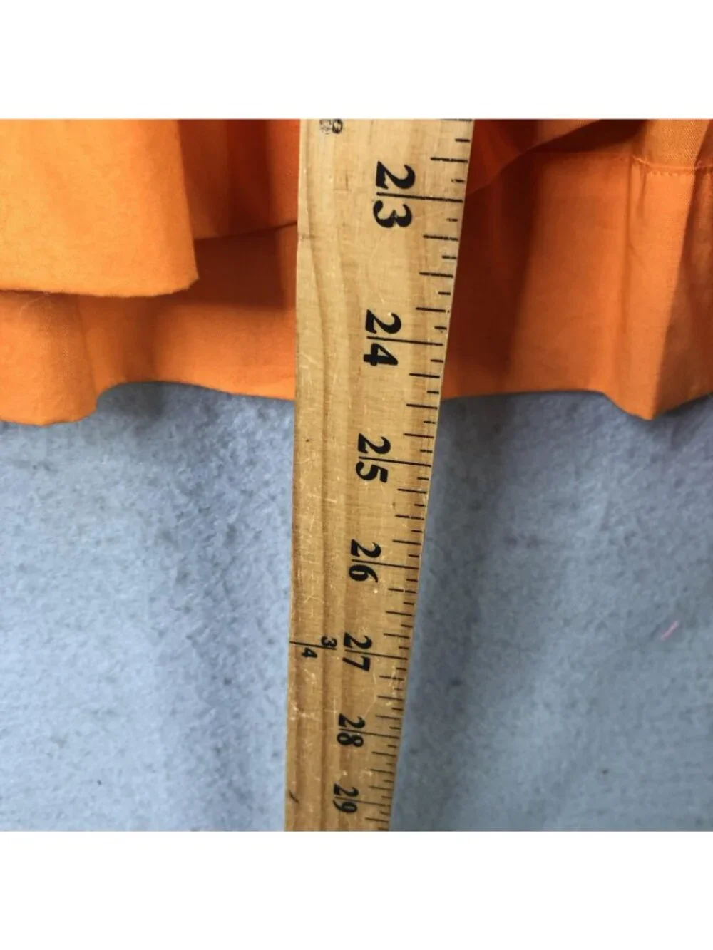 Joe's Jeans Tunic Blouse Womens XS Orange Poplin Empire Poet Peplum Top - Picture 4 of 16
